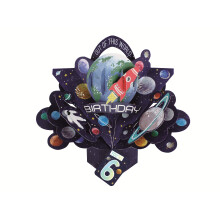 You're 6 Space Rocket 6th Birthday Pop Up Greeting Card 3D Pop-Up Cards