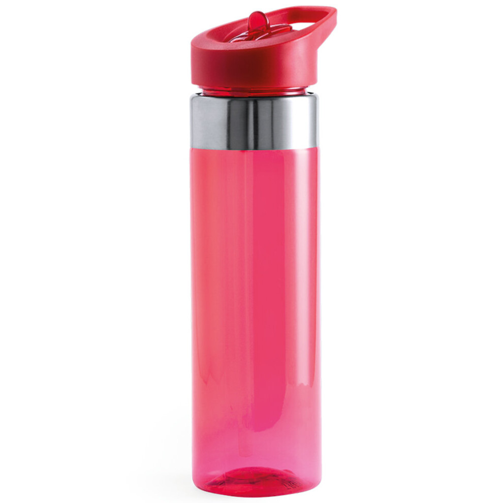 (Red) Flip Straw Sports Water Bottle TRITAN 650 ml