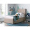 Bedmaster Candice Oatmeal Fabric Ottoman Storage Bed Single 2