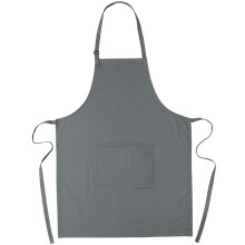 (Grey) 100% Cotton Adjustable Apron Front Pocket Chef