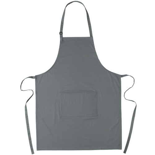 (Grey) 100% Cotton Adjustable Apron Front Pocket Chef