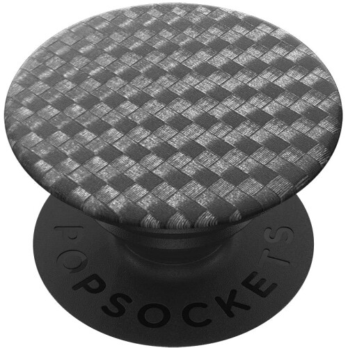 (Carbonite Weave Black) PopSockets Swappable Expanding Grip for Smartphone