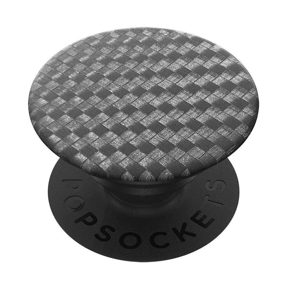 (Carbonite Weave Black) PopSockets Swappable Expanding Grip for Smartphone