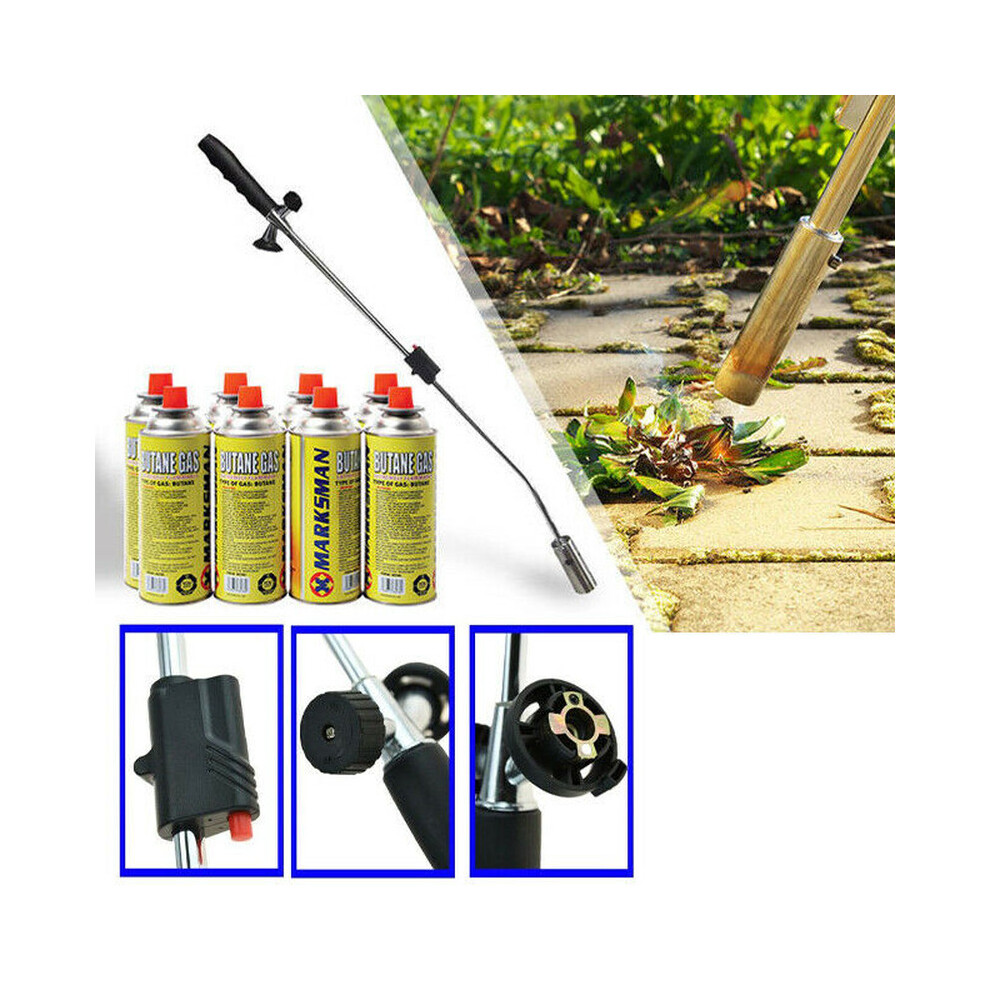 (WEED WAND + 8 CANISTERS) WEED BURNER KILLER WAND BUTANE GAS BLOWTORCH GARDEN OUTDOOR WEEDS MOSS FUNGUS