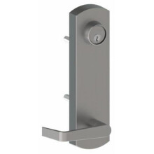 Cylinder Escutcheon Outside Exit Device Trim with Withnell Lever, No. 122823 Satin Chrome