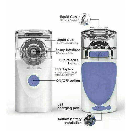 Portable Mini Nebulize Machine Ultrasonic USB Rechargeable Inhaler 2