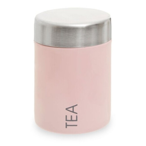 Premier Housewares Liberty Tea Canister Pink Enamel Finish
