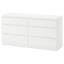 Ikea KULLEN Chest of 6 drawers, White 140x72 cm Brand New