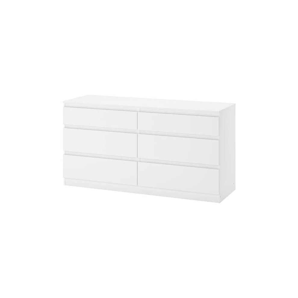 Ikea KULLEN Chest of 6 drawers, White 140x72 cm Brand New