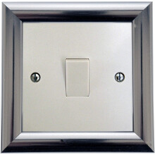 Switch Surround Frame Cover Finger Plate Contemporary Satin Chrome Silver Effect