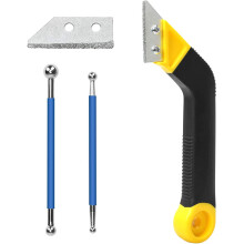 Grout Remover Grout Rake Tile Grout Saw Removing Tool with 1 PCS Replacement Blade, 2 Pieces Double Ball Ended Tiling Tool