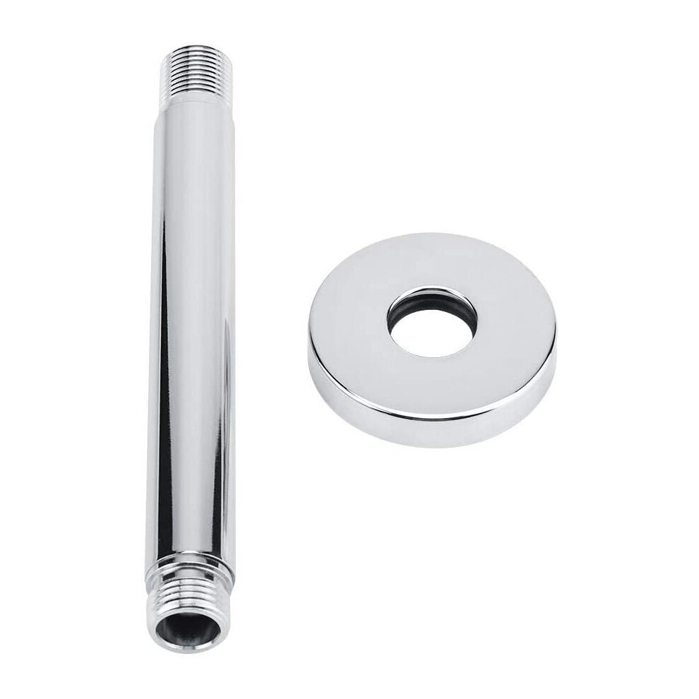 TOPINCN 5.9 Inch Stainless Steel Shower Extension Tube Round Top Shower Pipe Handheld Shower Arm Tube Bathroom Accessory
