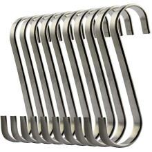 nuosen S Hooks, 10 Pcs S Shaped Hanging Hooks Stainless Steel Flat S Hooks Pan Hooks Kitchen Hooks Heavy-duty Hangers for Kitchen Bedroom an
