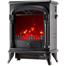 NETTA Electric Fireplace Stove Heater with Log Wood Burner Effect - with Fire Flame Effect, Arch Design, Freestanding Portable, Wood Burning