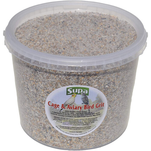 Supa Cage and Aviary Bird Grit, 3 Litre Bucket, Combination Of Soluble & Insoluble Grits and