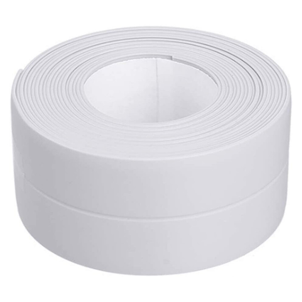 Fodlon White Waterproof Tape 3.2m x 3.8cm - Self-Adhesive PVC Sealant Strip for Bath, Shower, Window & Wall Gaps