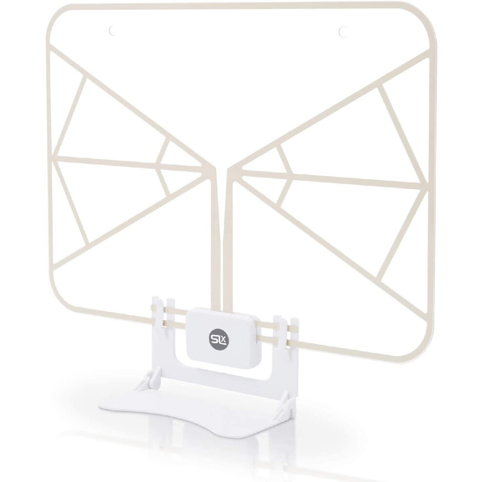 Indoor TV Aerial for Digital Freeview, 2021 SLx 4K HD Paper-Thin Transparent TV Aerial HD TV Antenna with Built In USB Powered Signal Booste