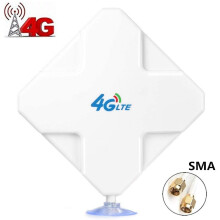 SMA 4G LTE Antenna, 35DBI GSM High Gain Antenna Dual Mimo Wifi Signal Booster Amplifier Long Range Antenna With SMA Connector Cable for Wifi