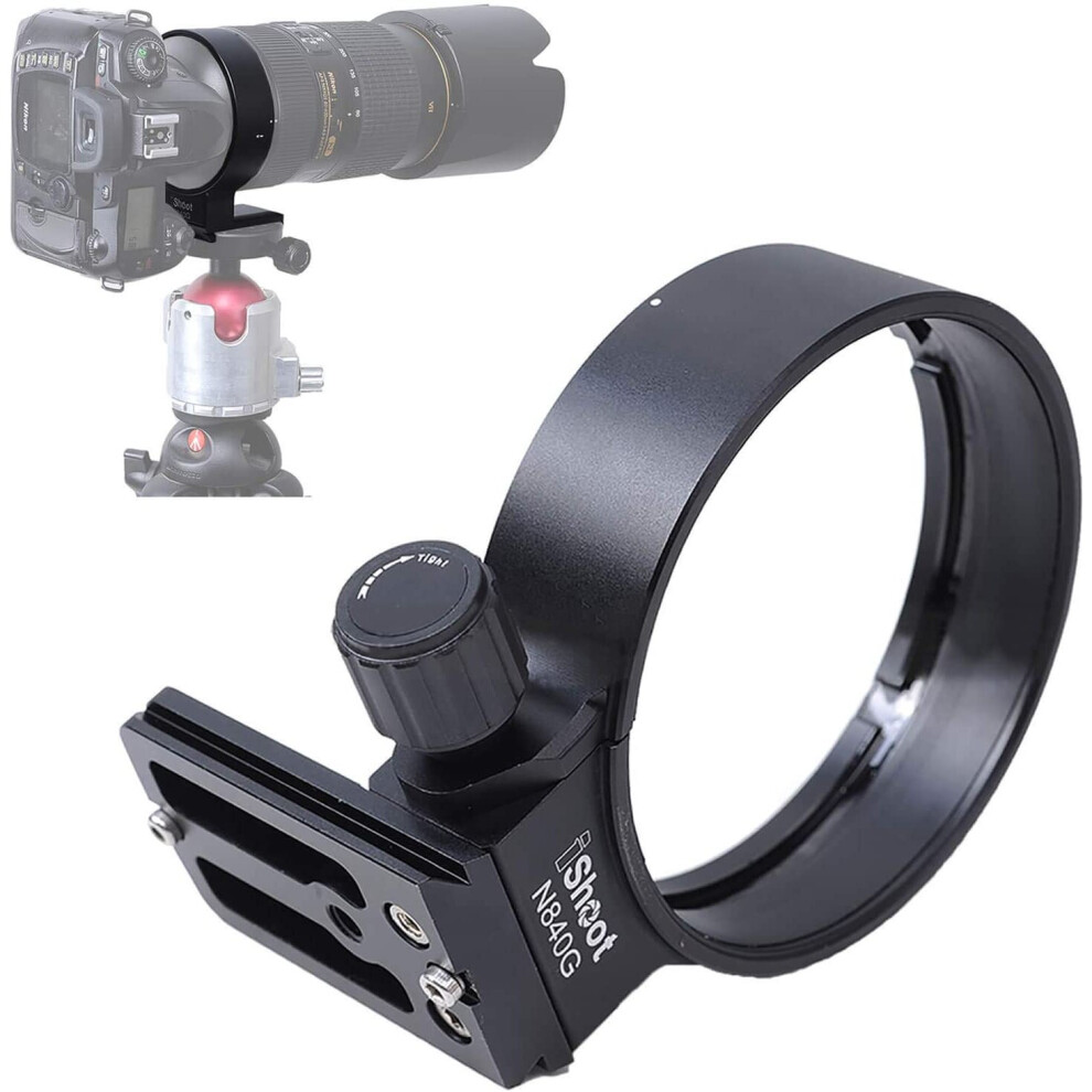 iShoot CNC Lens Collar Tripod Mount Ring for Nikon AF-S NIKKOR 80-400mm F/4.5-5.6G ED VR Telephoto Zoom Lens, Built-in Arca-Swiss Fit 65mm Q