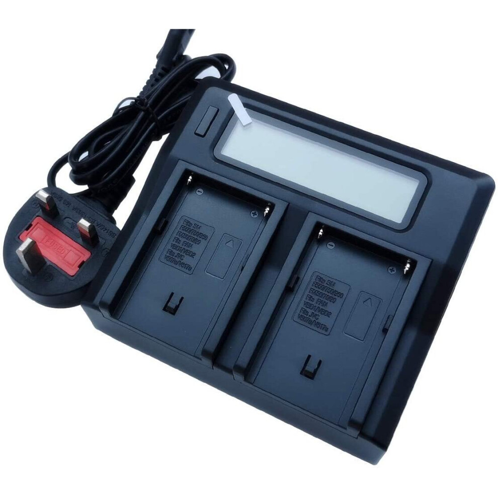 Quick Lcd-Display Dual-Channel Mains Battery Charger For Np-F990 Np-F970 Np-F960 Np-F330 Np-F550 Np-F570 Np-F750 Np-F770 Np-F930 Np-F950 Np- 3359147141907