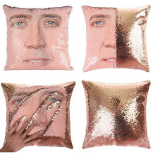 (Nicolas Cage-Gold, 40cmx40cm) 40cm Changing Pillow Donald Trump Portrait Cushion Cover
