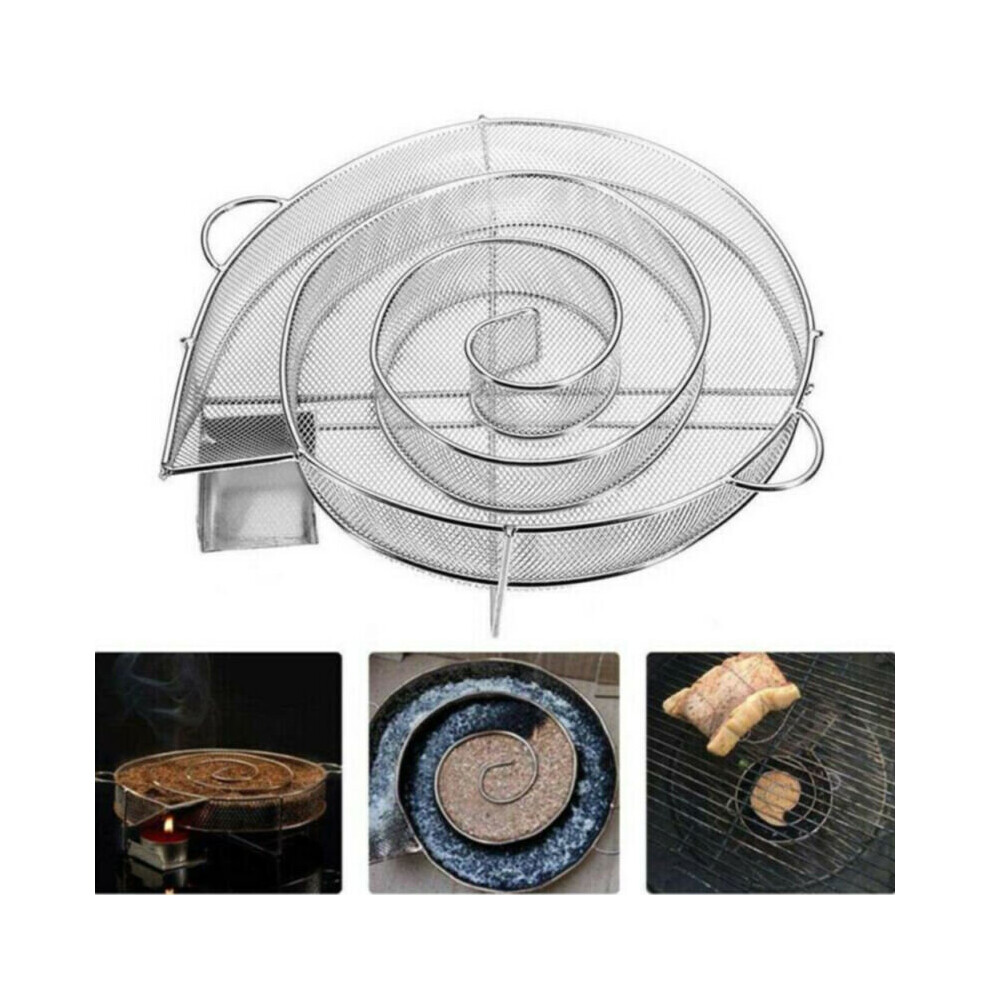 Smoke Generator BBQ Burn Smoker Box Grill Sausage Meat Stainless Steel Basket