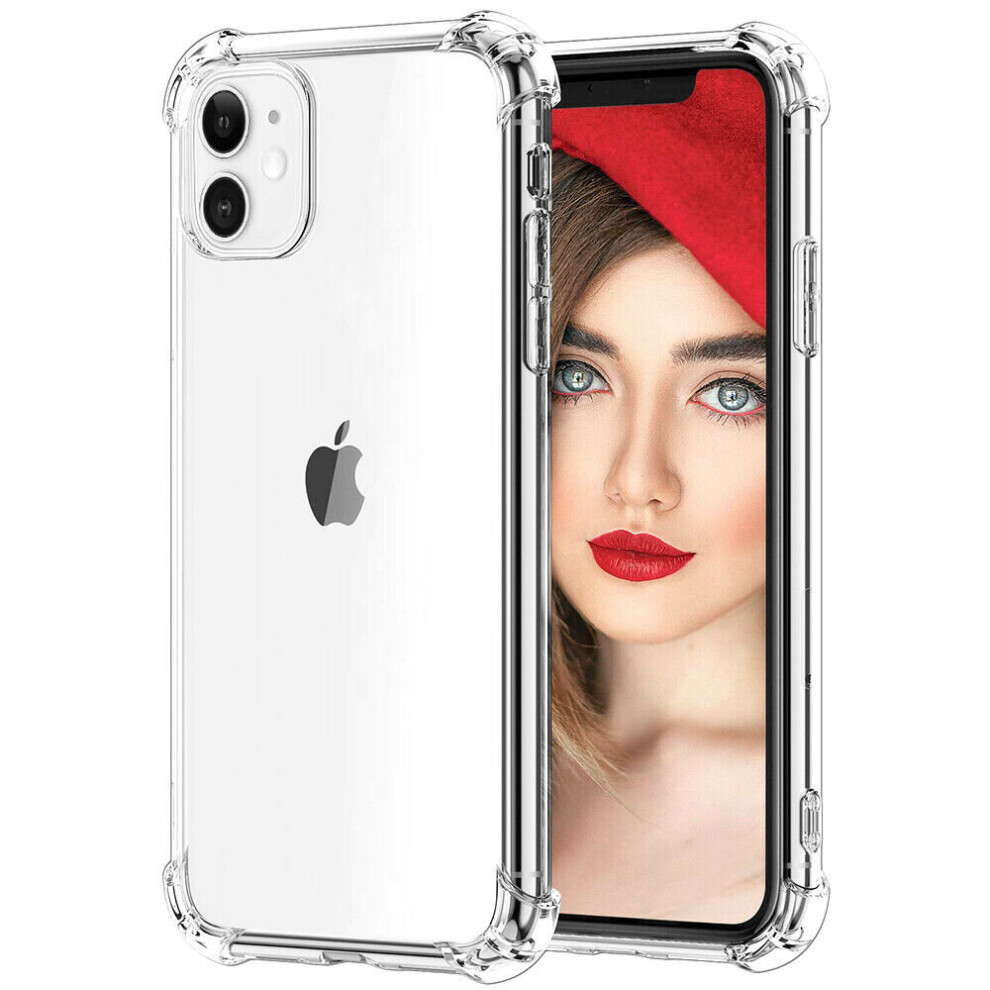 (For Iphone 11 Pro Max) Crystal Shockproof Bumper Gel Case Shock Absorption For Iphone 12 Pro Max Mini 11 Pro Max Silicone Clear 7437728161110
