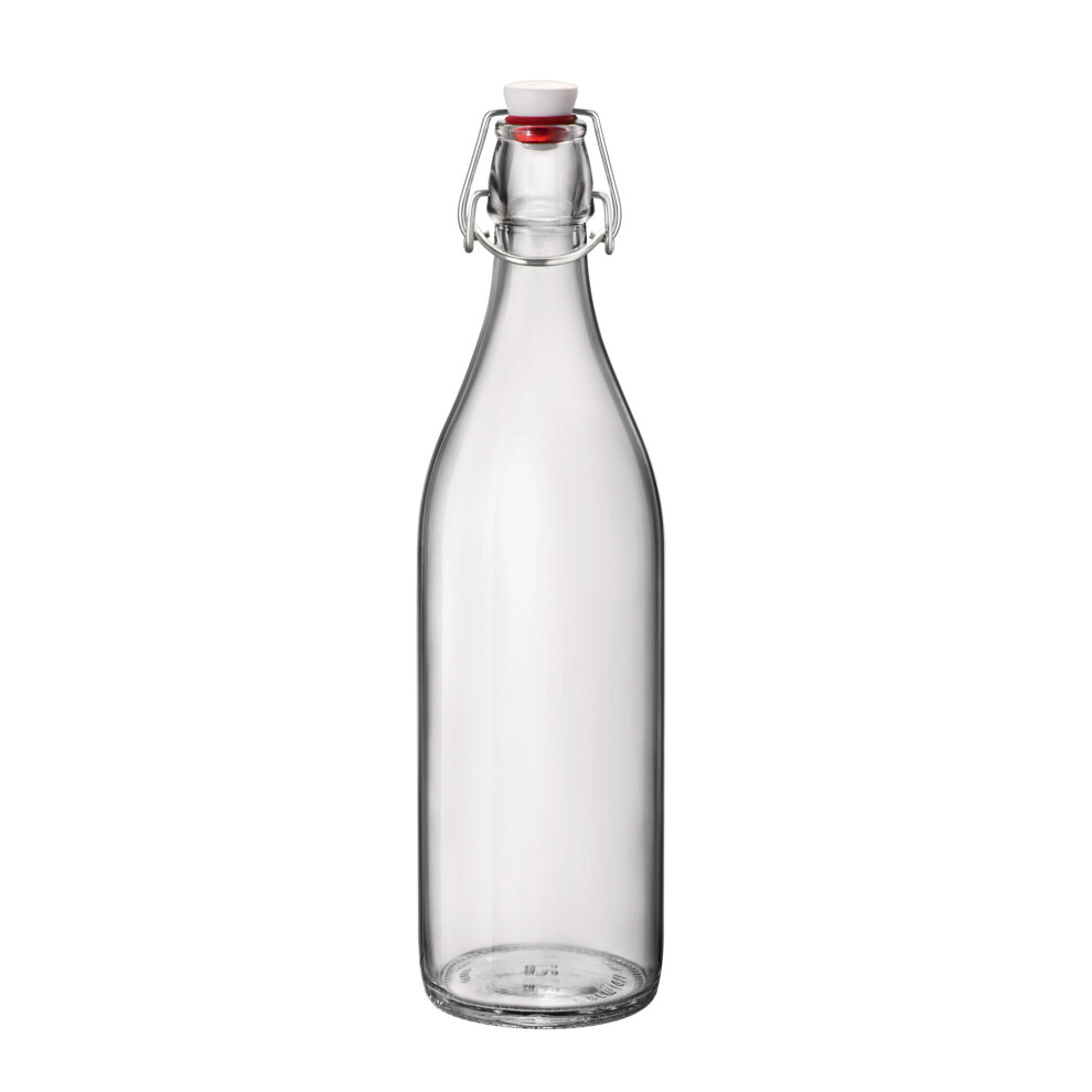Bormioli Rocco (1 Litre) 1L Clear Glass Flip Top Lid Bottles