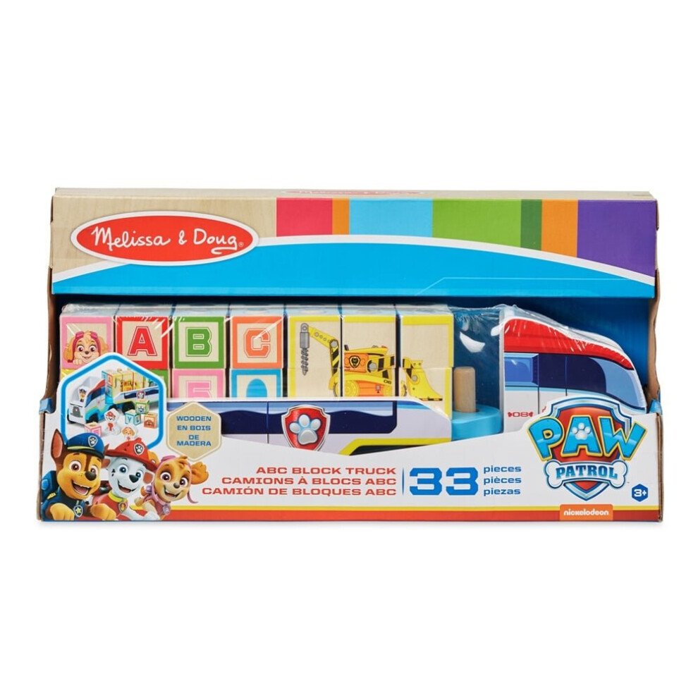 Melissa & Doug Multicolour Paw Patrol Wooden Abc Block Truck