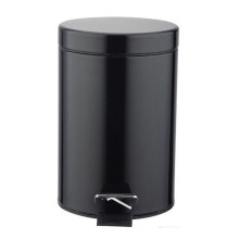 (Black, 5 Litre) Pedal Bin Steel Round Bin Inner Bucket Toilet Bath