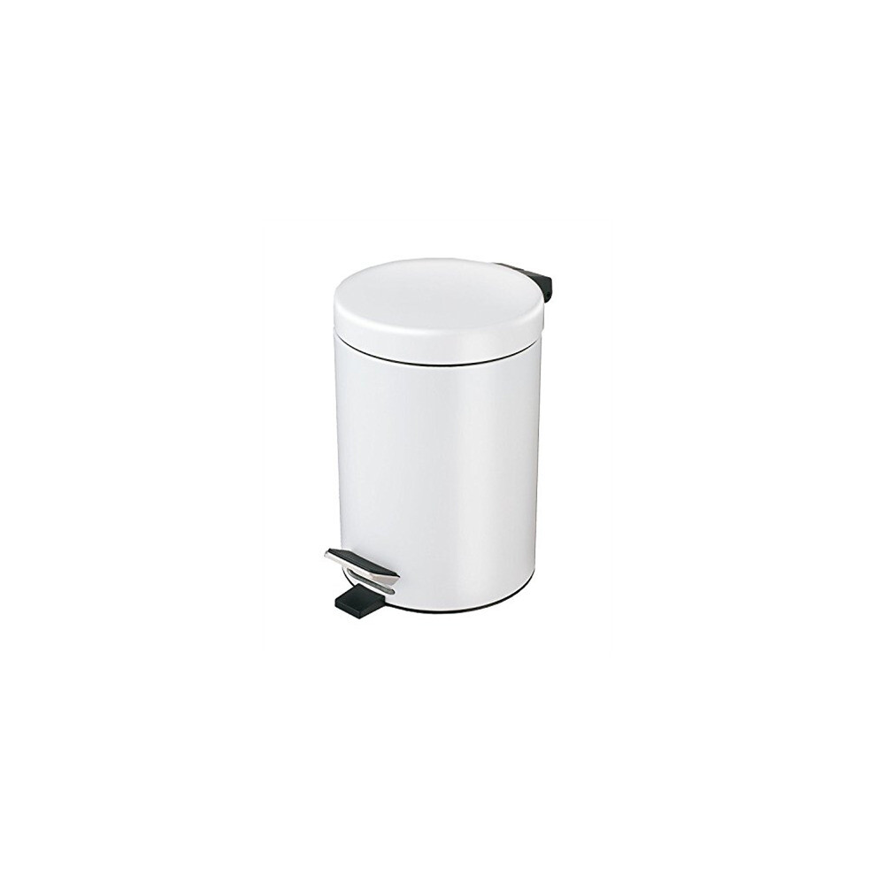 (White, 3 Litre) Pedal Bin Steel Round Bin Inner Bucket Toilet Bath