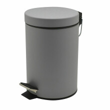 (Slate Grey, 3 Litre) Pedal Bin Steel Round Bin Inner Bucket Toilet Bath