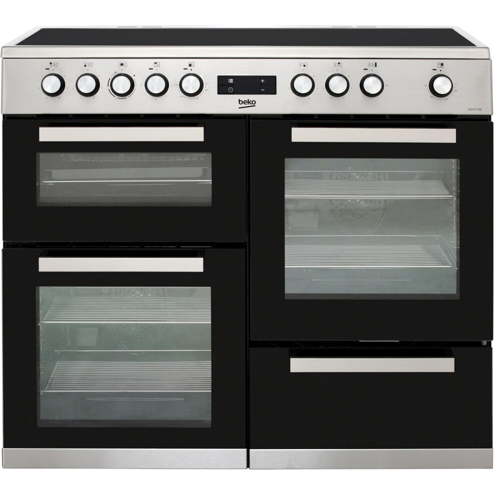 Beko Kdvc100x 100Cm Electric Range Cooker With Ceramic Hob - Stainless Steel
