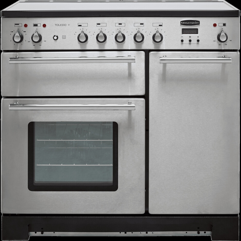 Rangemaster Toledo + TOLP90EISS/C 90cm Electric Range Cooker with Induction Hob - Stainless Steel