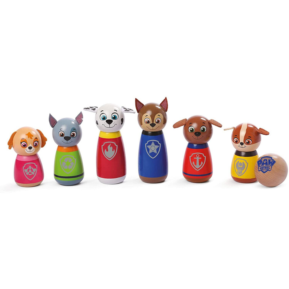 Paw Patrol Wooden Character Bowling Skittles