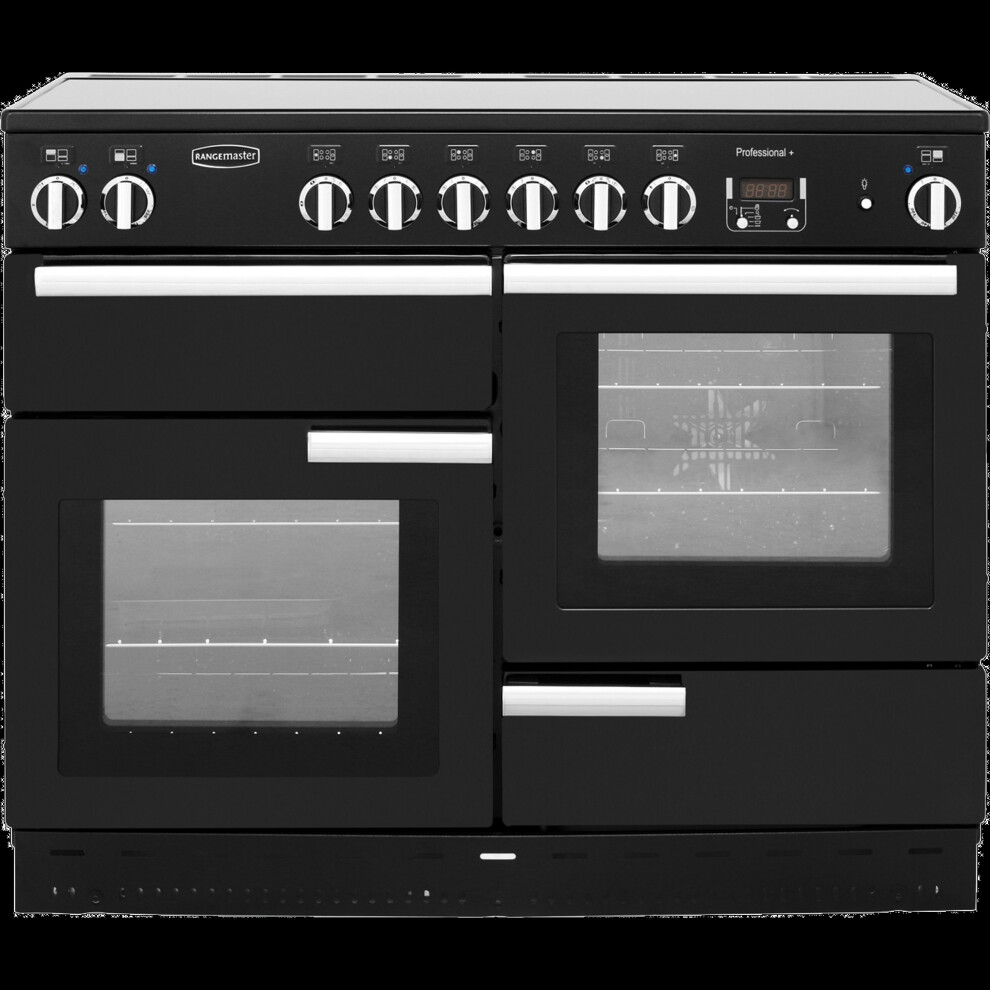 Rangemaster Professional Plus PROP110ECGB/C 110cm Electric Range Cooker with Ceramic Hob - Black / Chrome