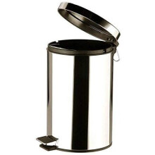 (Silver, 12 Litre) Pedal Bin Steel Round Bin Inner Bucket Toilet Bath