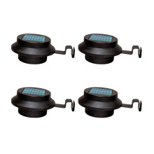 Solarize Set of 4 Gutter Fence Lights Black