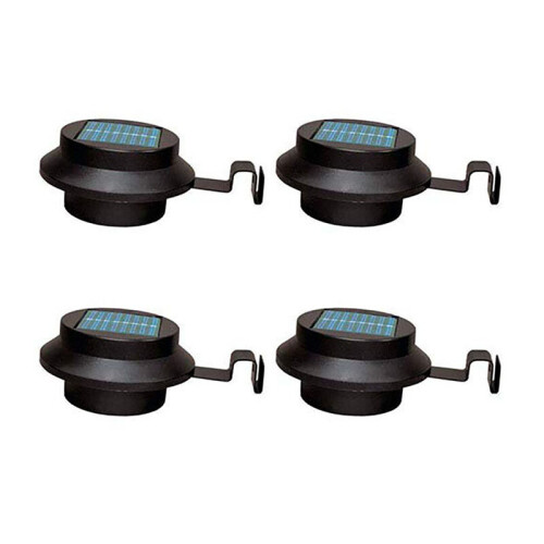 Solarize Set of 4 Gutter Fence Lights Black
