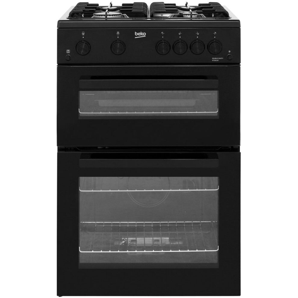 Beko KTG611K 60cm Gas Cooker with Full Width Gas Grill - Black