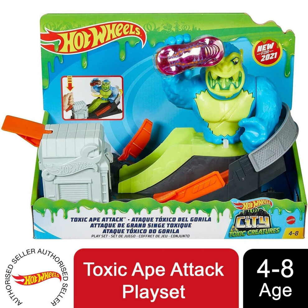 Hot Wheels Toxic Ape Attack Playset