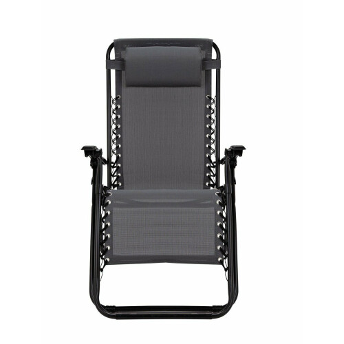 Home Zero Gravity Metal Sun Lounger - Grey 1