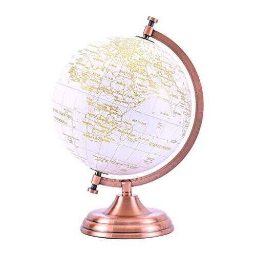 Exerz 20cm Globe Golden Colour Metallic - Educational, Geographic, Mod