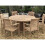 Teak Round Table 150cm 6 stacking chairs 3