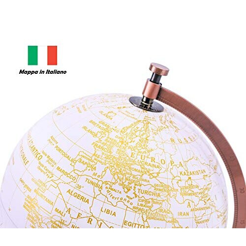 Exerz 20cm Globe Golden Colour Metallic - Educational, Geographic, Mod 1