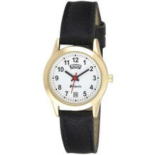 Ravel Ladies Gilt Day/Date Faux Leather Strap Watch R0706.19.2