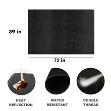 (39 x 72 inch) BBQ Grill Gas Splatter Mat Pad Deck Extra Large Floor Protection Fire Resistant