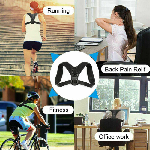 (L) Posture Corrector Back Support Body Brace Wellness Lumbar Shoulder Support Belt 1