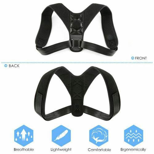 (S) Posture Corrector Back Support Body Brace Wellness Lumbar Shoulder Support Belt 2