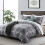 Imperial Rooms (Grey Check, Double) Reversible Duvet Quilt Cover Floral Bedding Sets 1
